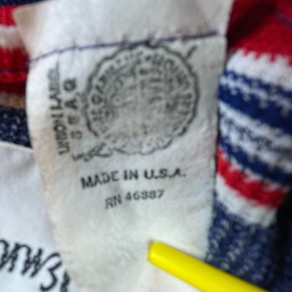 Vintage Jennifer Gee Dress Womens 14 Blue Red Collared 70s Schoolgirl Academia - Picture 8 of 9